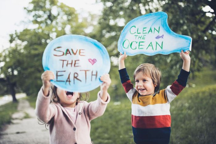 Trẻ em kêu gọi bảo vệ trái đất, làm sạch đại dương