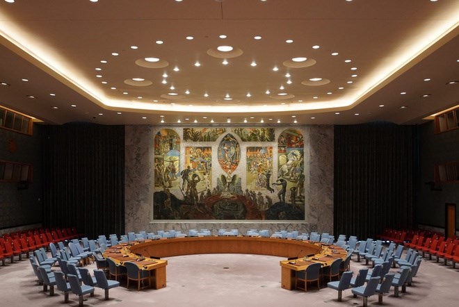 Phòng họp của Hội đồng Bảo an Liên Hợp Quốc (UNSC) tại New York. Ảnh: Shutterstock.