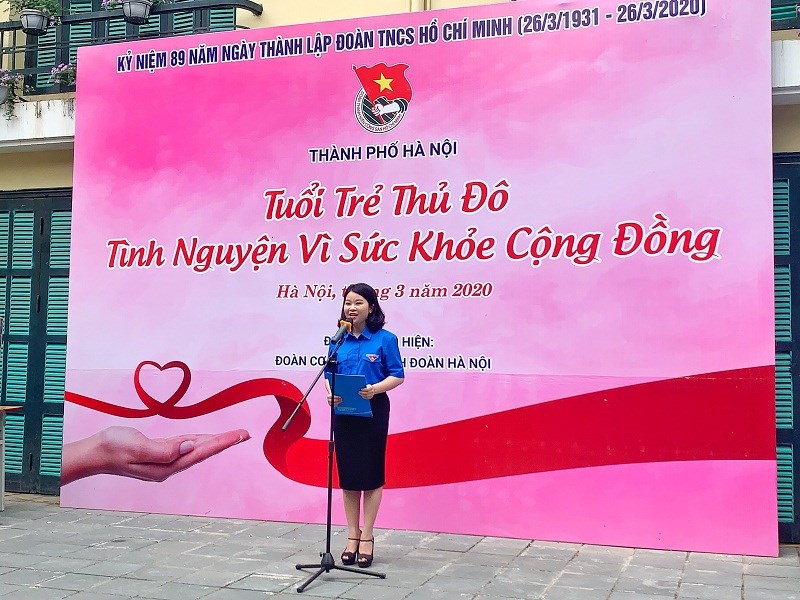 Đồng chí Chu Hồng Minh, Phó Bí thư Thường trực thành đoàn Hà Nội- Chủ tịch Hội sinh viên TP khai mạc chương trình