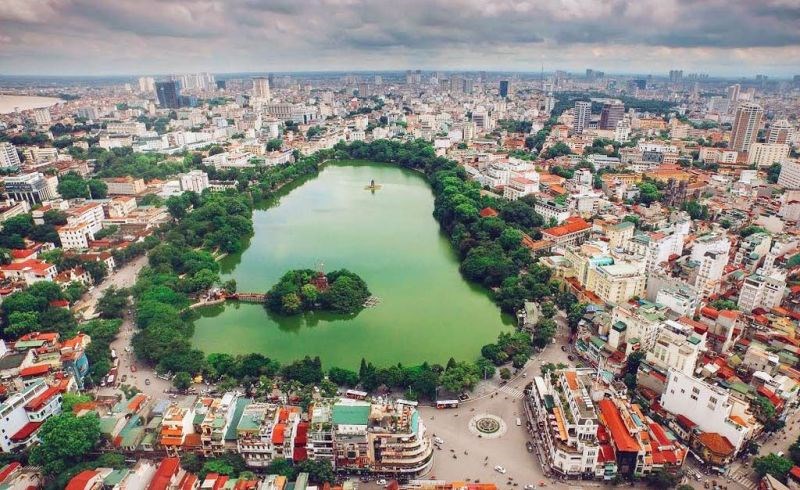 Thành phố Hà Nội nhìn từ trên cao.