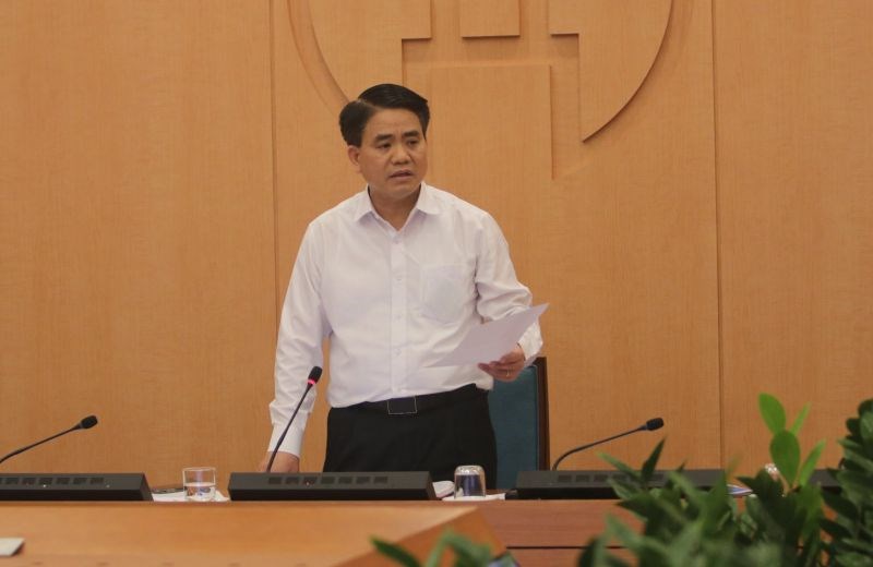 Chủ tịch UBND TP Nguyễn Đức Chung phát biểu kết luận phiên họp (Ảnh: C.T)