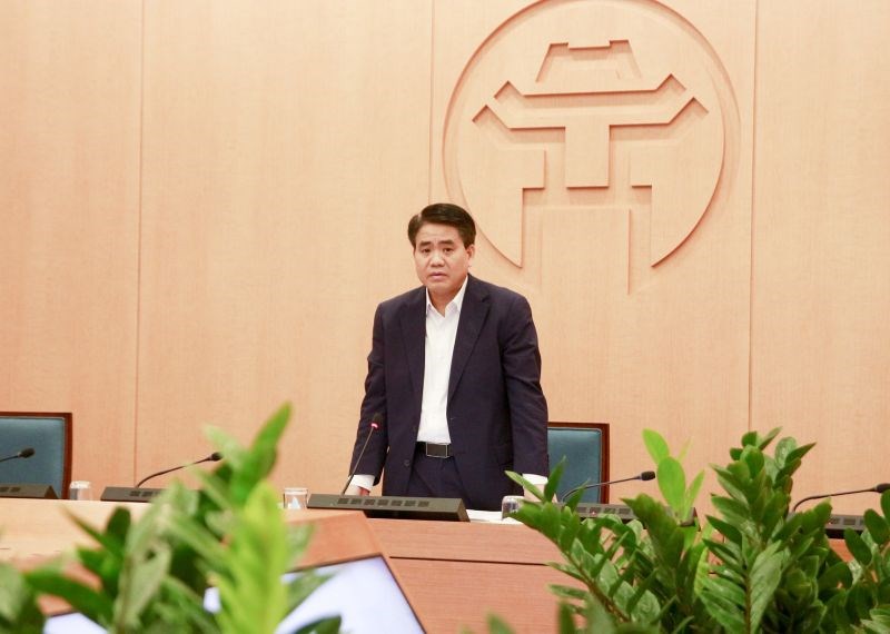 Chủ tịch UBND TP Nguyễn Đức Chung phát biểu kết luận cuộc họp