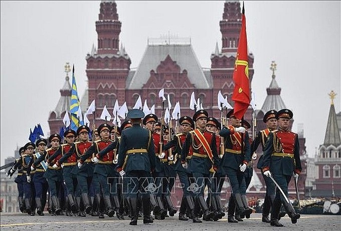 Lễ diễu binh nhân kỷ niệm Ngày Chiến thắng tại Quảng trường Đỏ ở thủ đô Moscow, Nga ngày 9/5/2019. (Nguồn: AFP/TTXVN)