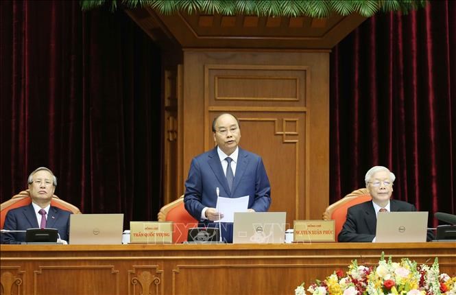 Thủ tướng Chính phủ Nguyễn Xuân Phúc điều hành khai mạc hội nghị. Ảnh: Phương Hoa/TTXVN