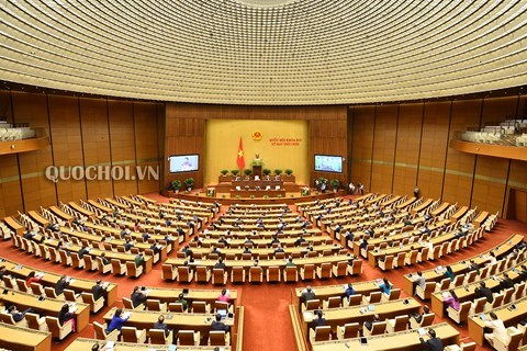 Các đại biểu quốc hội tại phòng họp Diên Hồng.