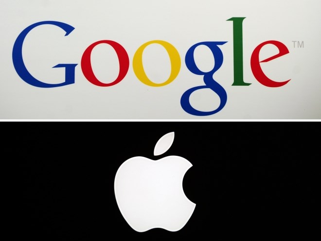 Biểu tượng Google và Apple.