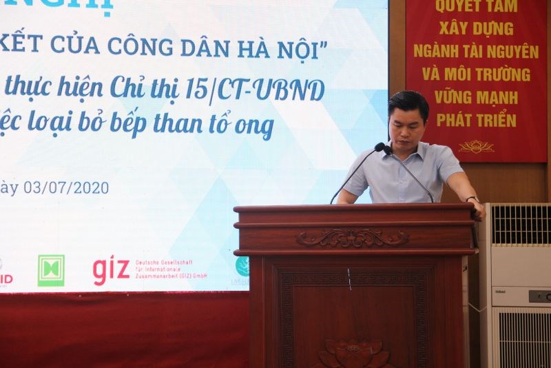 Ông Lê Tuấn Định, Phó Giám đốc Sở TNMT phát biểu tại buổi lễ.