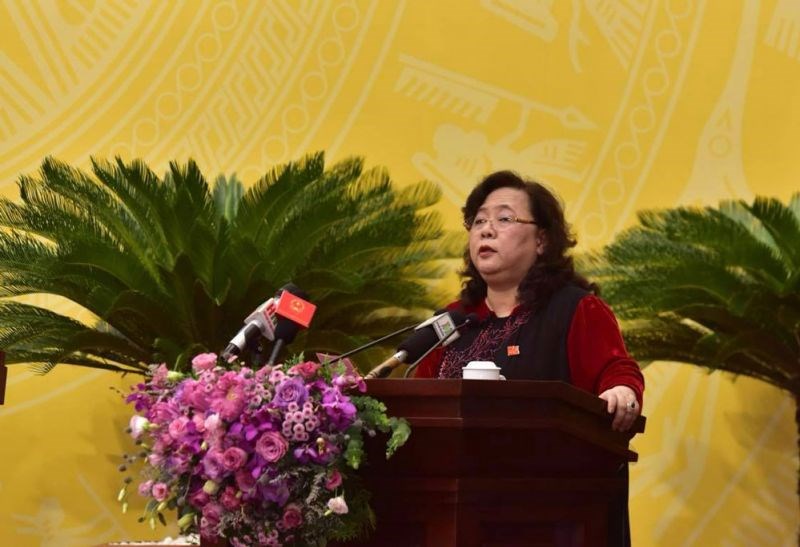 Chủ tịch HĐND thành phố Nguyễn Thị Bích Ngọc phát biểu khai mạc kỳ họp