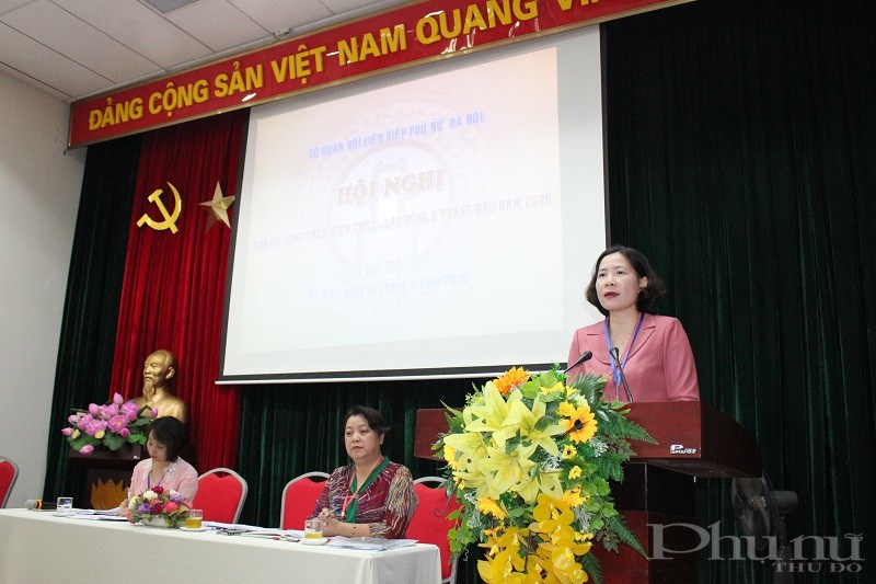 Đồng chí Lê Kim Anh- Bí thư Đảng đoàn- Chủ tịch Hội LHPN Hà Nội phát biểu kết luận hội nghị