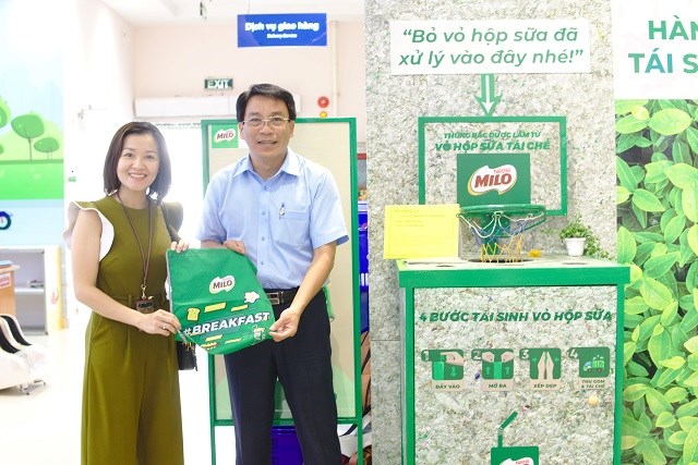 “Hành trình xanh tái sinh vỏ hộp sữa” tại hệ thống các siêu thị Sài Gòn Co.op).