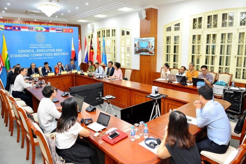 Bộ trưởng Bộ VHTT&DL Nguyễn Ngọc Thiện chủ trì cuộc họp Ban Điều hành Liên đoàn Thể thao Đông Nam Á. Ảnh: Tổng cục TDTT