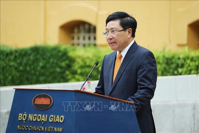 Phó Thủ tướng, Bộ trưởng Bộ Ngoại giao Phạm Bình Minh phát biểu.