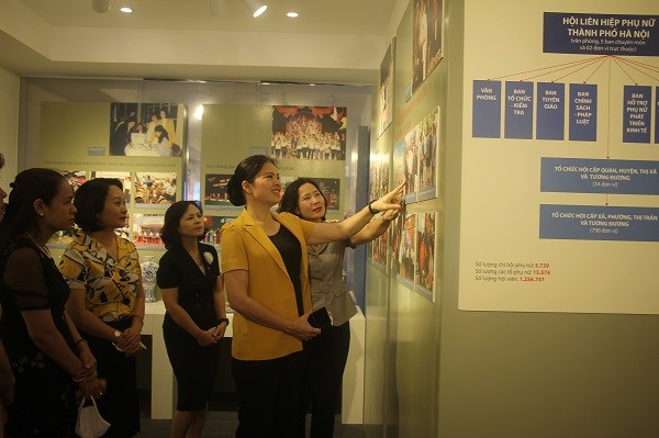 Các đại biểu thăm quan phòng truyền thống Hội LHPN Hà Nội