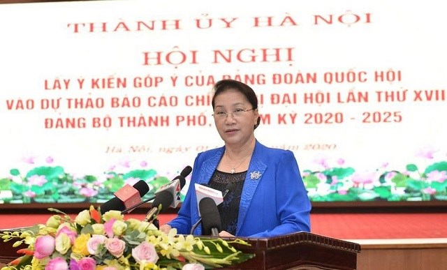 Chủ tịch Quốc hội Nguyễn Thị Kim Ngân phát biểu ý kiến chỉ đạo hội nghị.