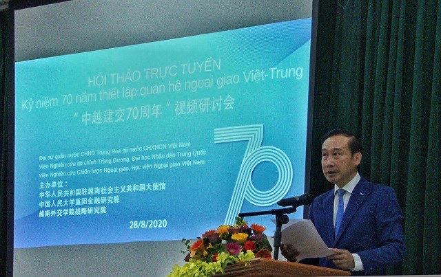 Trợ lý Bộ trưởng Ngoại giao Việt Nam Nguyễn Văn Thảo phát biểu tại buổi lễ.