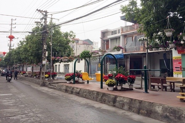 Đoạn đường nở hoa tại thôn 7 do chị Nguyễn Thị Thanh Lan vận động triển khai thực hiện tại địa bàn.