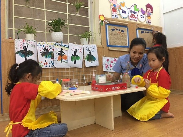 Trường mầm non Quang Trung, quận Hà Đông đã sẵn sàng các điều kiện an toàn để đón học sinh tựu trường