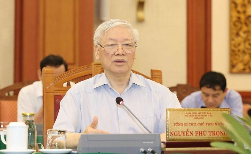 Tổng bí thư, Chủ tịch Nước Nguyễn Phú Trọng chủ trì hội nghị.
