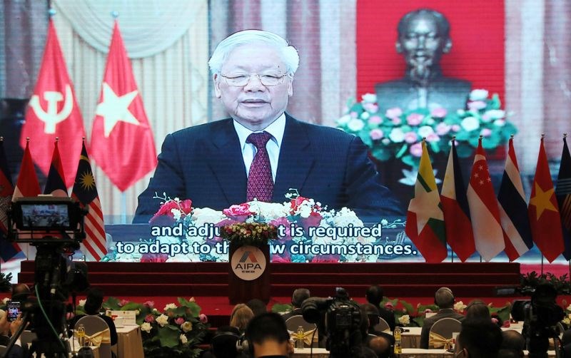 Tổng Bí thư, Chủ tịch nước Nguyễn Phú Trọng phát biểu trực tuyến