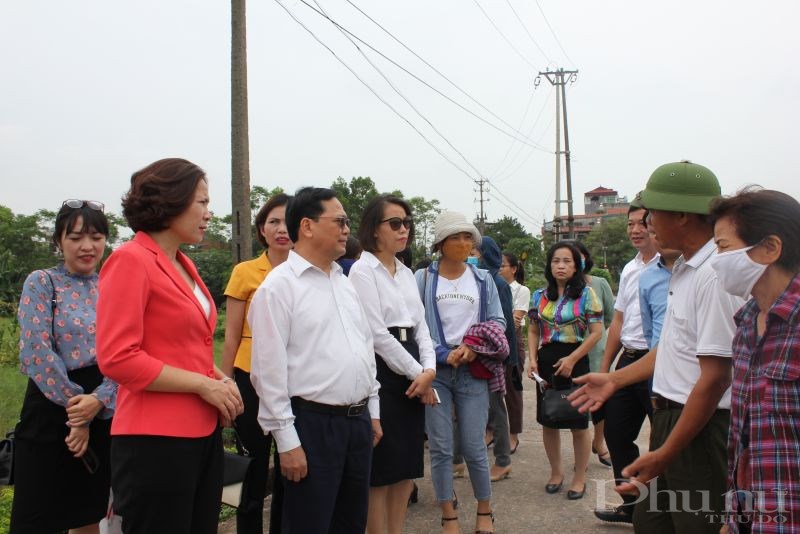 Sau buổi tọa đàm, các đại biểu thăm quan một số mô hình trồng măng tây, trồng rau an toàn tại xã Viên Viên, huyện Gia Lâm