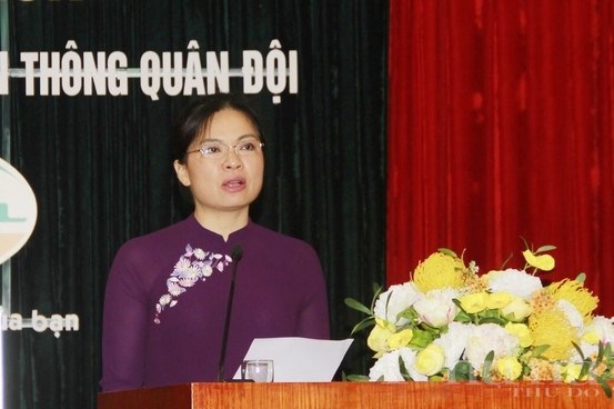 Đồng chí Hà Thị Nga- Chủ tịch Trung ương Hội LHPN Việt Nam phát biểu khai mạc hội nghị tập huấn