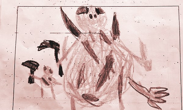 Bức vẽ đầy máu của đứa trẻ 6 tuổi - ảnh 1