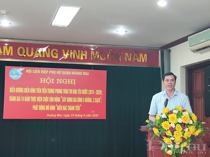 Đồng chí Nguyễn Xuân Phong – Phó Bí thư Thường trực quận ủy Hoàng Mai phát biểu chỉ đạo hội nghị