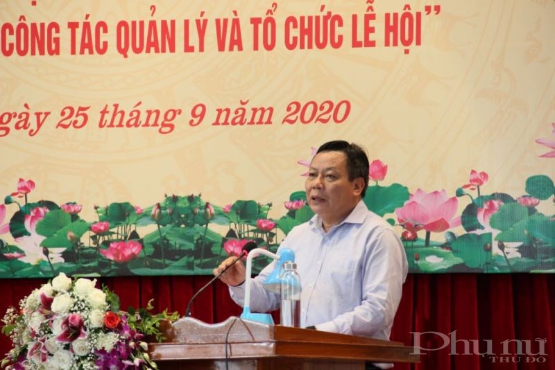 Đồng chí Nguyễn Văn Phong - Trưởng Ban Tuyên giáo Thành ủy Hà Nội phát biểu kết luận tại hội nghị.