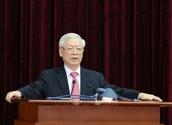 Tổng Bí thư, Chủ tịch nước Nguyễn Phú Trọng phát biểu khai mạc hội nghị. Ảnh: Phương Hoa/TTXVN