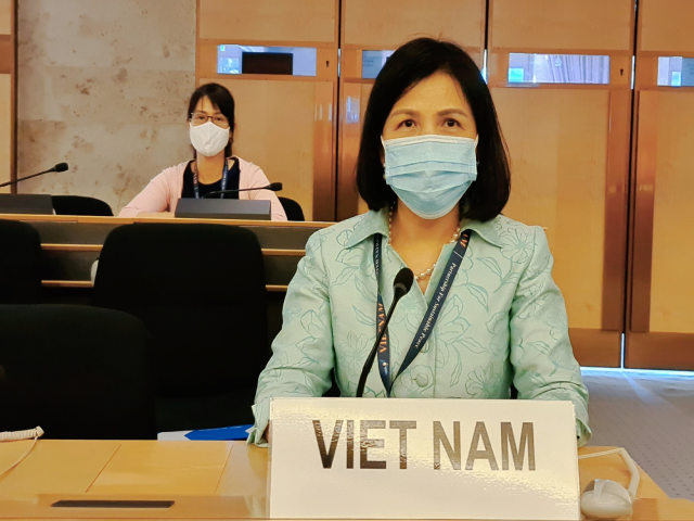 Đại sứ Lê Thị Tuyết Mai phát biểu tại Phiên đối thoại với Cao ủy nhân quyền 14.9.2020
