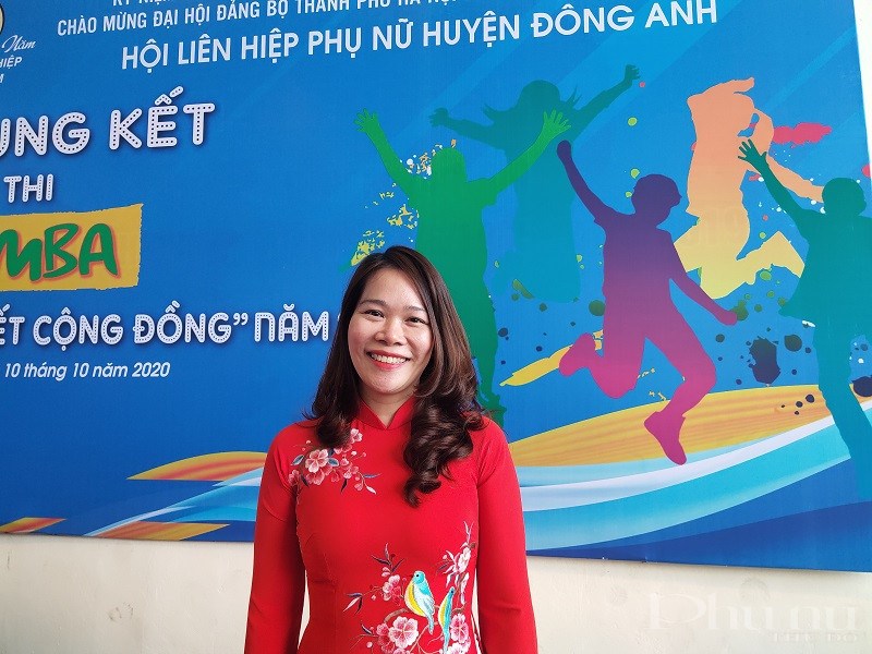 Chị Nguyễn Thị Mỹ Linh -Chủ tịch Hội LHPN huyện Đông Anh cho biết cuộc thi Zumba 