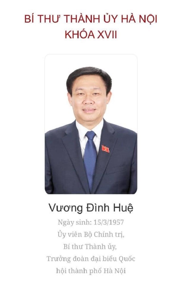Danh sách Ban Chấp hành Đảng bộ Thành phố Hà Nội khóa XVII nhiệm kỳ 2020-2025 - ảnh 1