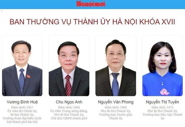 Danh sách Ban Chấp hành Đảng bộ Thành phố Hà Nội khóa XVII nhiệm kỳ 2020-2025 - ảnh 2