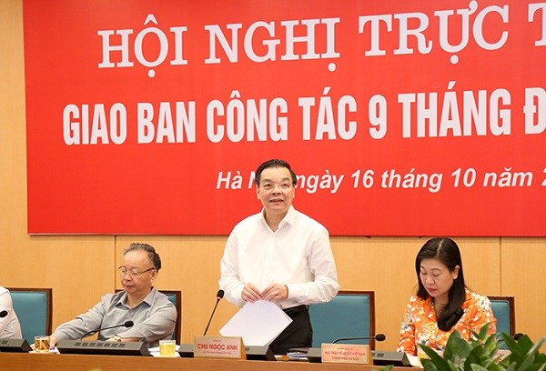 Chủ tịch UBND Thành phố Chu Ngọc Anh phát biểu tại hội nghị
