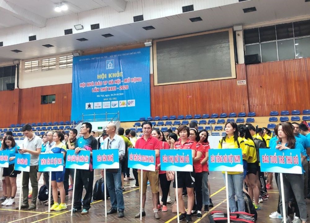 Các đội tham gia thi đấu tại Hội khỏe Hội Nhà báo Hà Nội lần thứ 26.