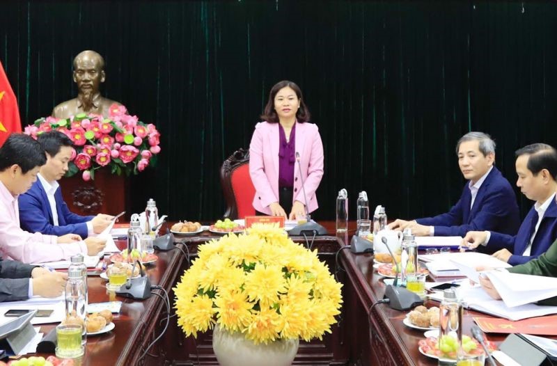 Phó Bí thư Thường trực Thành ủy Nguyễn Thị Tuyến phát biểu kết luận buổi làm việc