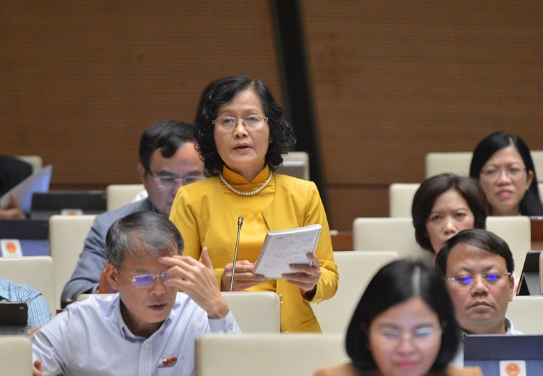 ĐBQH Trần Thị Quốc Khánh nêu ý kiến tại phiên thảo luận.