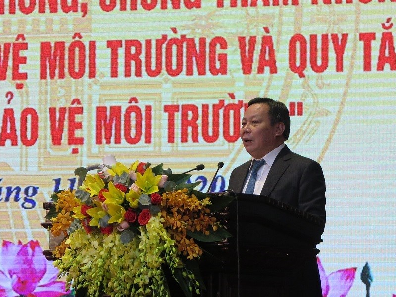 Phó Bí thư Thành ủy Hà Nội Nguyễn Văn Phong phát biểu tại Lễ hưởng ứng