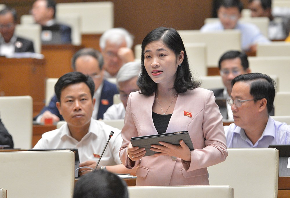 Đại biểu Quốc hội Trương Thị Yến Linh - đoàn Cà Mau góp ý cho Dự thảo Luật Phòng, chống ma túy.