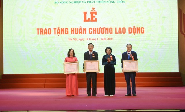 Phó Chủ tịch nước Đặng Thị Ngọc Thịnh trao tặng Huân chương lao động cho các tập thể cá nhân