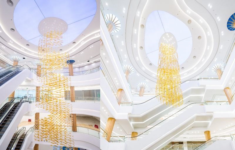 Điểm nhấn thiết kế “Dòng chảy ngầm đại dương”tại Vincom Mega Mall Ocean Park hứa hẹn sẽ trở thành điểm check-in độc đáo mới của giới trẻ.