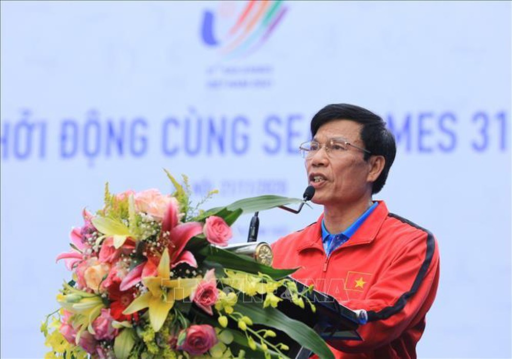 Bộ trưởng Bộ VHTT&DL Nguyễn Ngọc Thiện - trưởng Ban tổ chức phát biểu tại lễ 