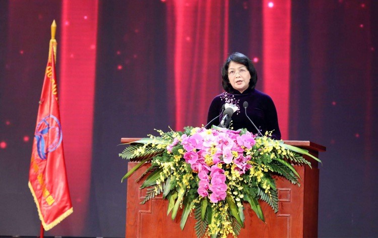 Phó Chủ tịch nước Đặng Thị Ngọc Thịnh phát biểu tại buổi lễ