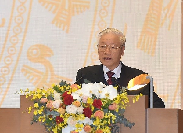 Tổng Bí thư, Chủ tịch nước Nguyễn Phú Trọng phát biểu chỉ đạo tại Hội nghị.