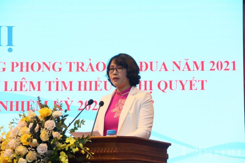 Chủ tịch Hội LHPN quận Nam Từ Liêm Lê Thị Bích Hà phát động đợt thi đua đặc biệt năm 2021 của Quận hội với chủ đề: 