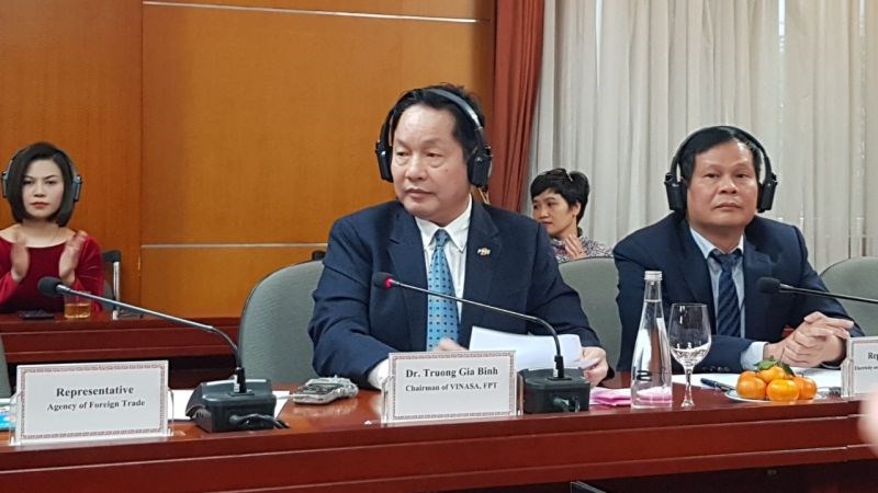 Chủ tịch Hội đồng quản trị Tập đoàn FPT Trương Gia Bình phát biểu