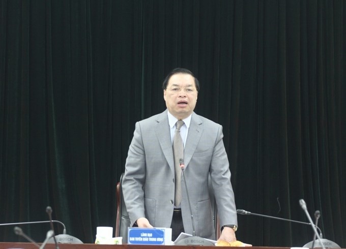 Phó Trưởng ban Tuyên giáo Trung ương, Lê Mạnh Hùng, Giám đốc Trung tâm, Người phát ngôn báo chí Đại hội XIII phát biểu