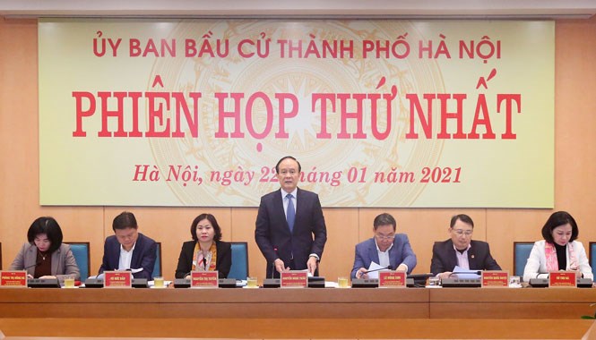 Ủy ban Bầu cử thành phố Hà Nội tổ chức phiên họp lần thứ nhất.