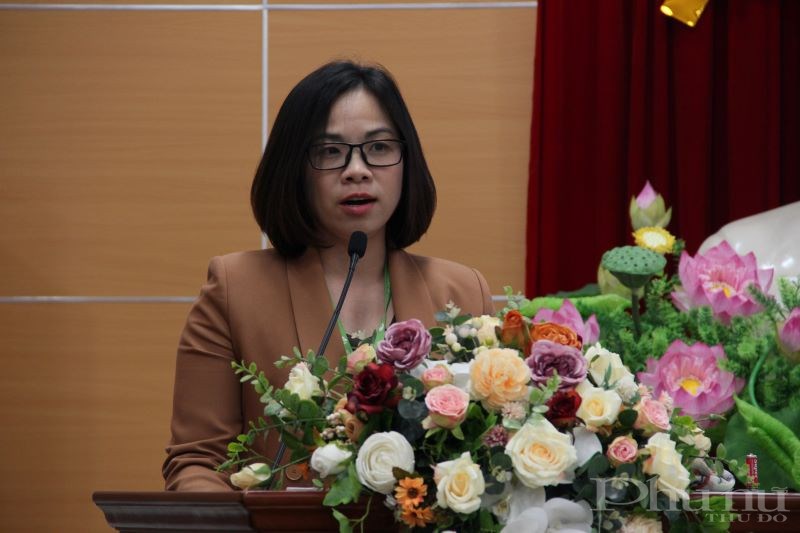 TS.BS Nguyễn Thị Thu Hà - Phó Giám đốc bệnh viện Phụ sản Hà Nội chia sẻ tại Ngày hội cải tiến chất lượng của bệnh viện.