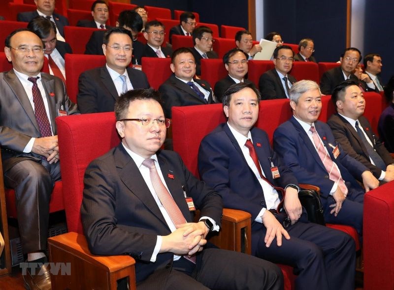 Đoàn đại biểu Đảng bộ Khối các cơ quan Trung ương tại phiên họp trù bị Đại hội XIII của Đảng. (Ảnh: TTXVN)